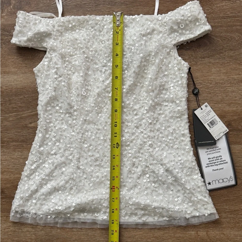 ADRIANNA PAPELL Womens Sequined Sleeveless Off Shoulder Party Top - Picture 4 of 10